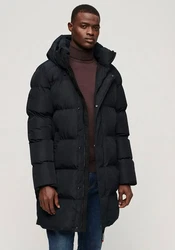 Superdry Steppjacke HOODED SPORTS PUFFER MID JKT blau
