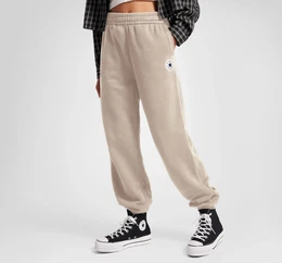 Jogginghose WOMEN'S RETRO CHUCK TAYLOR , Damen, Gr. XS (34), N-Gr, beige (papyrus), Obermaterial: 80% Baumwolle, 20% Polyester, sportlich, Hosen