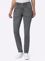 Bequeme Jeans CASUAL LOOKS Gr. 36, Normalgren, blau (stone, grau, denim), Damen, 99% Baumwolle, 1% Elasthan, unifarben, Jeans