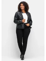 Stretch-Jeans Groe Gren Gr. 20, Kurzgren, schwarz (black denim) Damen Jeans Skinny mit Bodyforming-Effekt
