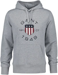 Hoodie PRINT SWEAT HOODIE Gr. 4XL, grau (grey melange) Herren Sweatshirts