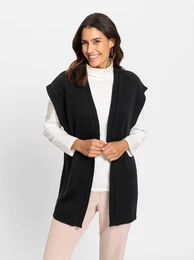 Strickweste INSPIRATIONEN Gr. 38, schwarz Damen Westen
