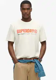 Rundhalsshirt UTILITY SPORT LOGO LOOSE TEE , Herren, Gr. XL, grau (nordic bone grau), Single Jersey, Obermaterial: 100% Baumwolle, bedruckt, modisch, loose fit, Rundhals, Kurzarm, Shirts
