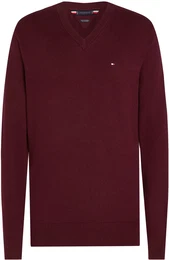 V-Ausschnitt-Pullover PIMA ORG CTN CASHMERE V NECK , Herren, Gr. S, rot (deep rouge), Obermaterial: 92% Baumwolle, 8% Kaschmir, casual, V-Ausschnitt, Langarm, Pullover