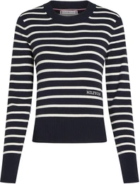 Strickjacke , Damen, Gr. M (38), blau (breton stp ivory petal, dsrt sky), Web, Obermaterial: 100% Baumwolle, modisch, figurbetont, Rundhals, Langarm, Strickjacken, mit gesticktem Logoschriftzug