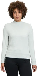 Sweatshirt Langarm-Shirt mit Kragen , Damen, Gr. 40, grn (bright grn melange), Obermaterial: 80% Viskose, 17% Polyester, 03% Elasthan., modisch, lssig geschnitten normal, Langarm, Sweatshirts, Material