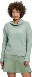 Strickpullover Basic-Pullover mit Turtle Neck Gr. 34, grn (grey green melange) Damen Pullover Rippbndchen
