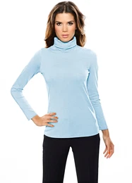 Rollkragenshirt Rollkragen-Shirt Gr. 48, blau (bleu) Damen Shirts