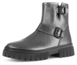 Schlupfboots York Gr. 36, grau (anthrazit metallic) Damen Schuhe Plateau, Stiefelette, Chunky Boots, Weite G, in Metallic-Optik