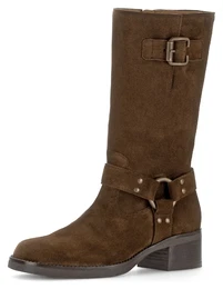 Stiefel Gr. 36, Normalschaft, braun (cognac) Damen Schuhe Bikerstiefel Blockabsatz, Bikerstiefel, Langschaftsiefel mit Best Fitting