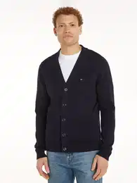Strickjacke ESSENTIAL COTTON CARDIGAN , Herren, Gr. L, blau (desert sky), Strick, Obermaterial: 100% Baumwolle, casual, V-Ausschnitt, Langarm, Strickjacken
