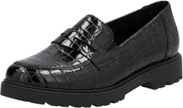 Loafer , Damen, Gr. 38, schwarz, Lacklederimitat, glnzend, modisch, Schuhe, Slipper, Schlupfschuh, Collegeschuh mit kleinen Gummizgen