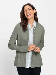 Strickjacke INSPIRATIONEN Gr. 36, grn (jade) Damen Strickjacken