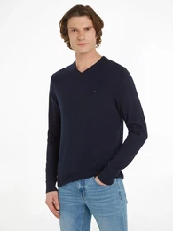 V-Ausschnitt-Pullover PIMA ORG CTN CASHMERE V NECK , Herren, Gr. XXXL (58), blau (desert sky), Obermaterial: 92% Baumwolle, 8% Kaschmir, casual, V-Ausschnitt, Langarm, Pullover