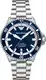 Automatikuhr EMPORIO ARMANI, silber (silberfarben, blau), Armbanduhren, Herren, Armbanduhr, Herrenuhr, Mechanische Uhr, Edelstahlarmband, analog, Tag