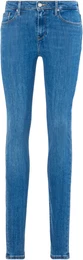 Skinny-fit-Jeans HERITAGE COMO SKINNY RW , Damen, Gr. 32, Lnge 28, blau (nos mid blau), Denim/Jeans, Obermaterial: 95% Baumwolle, 4% Elastomultiester, 1% Elasthan, unifarben, casual, skinny fit lang, Jeans, mit Logo-Badge