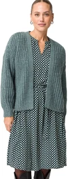 Strickjacke Grobstrickjacke offener Style Gr. S, grau (slate grey melange) Damen Strickjacken Plainohne Details