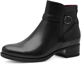Stiefelette Gr. 40, schwarz Damen Schuhe Blockabsatz, Businessschuh, Boots mit Zierschnalle und Logoprgung
