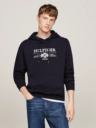 Hoodie HILFIGER CREST EMRBO HOODY , Herren, Gr. XL, blau (desert sky), Sweatware, Obermaterial: 100% Baumwolle, casual, Langarm Rippbndchen, Sweatshirts