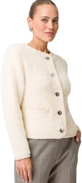 Strickjacke Teddy-Strickjacke mit Knopfleiste Gr. 40, gelb (eggnog) Damen Strickjacken Knopfleiste