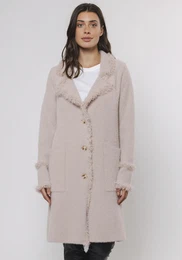 Cardigan Gr. S, beige (shell) Damen Strickjacken mit Fransendetails