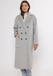 Langmantel Gr. 40, grau (light grey) Damen Mntel in melierter Optik