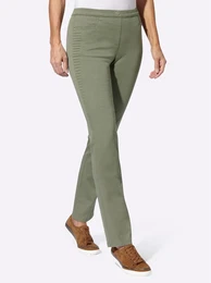 Bequeme Jeans CASUAL LOOKS Gr. 19, Kurzgren, grn (khaki), Damen, 97% Baumwolle, 3% Elasthan, unifarben, Jeans