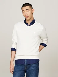 Strickpullover ESSENTIAL COTTON V NECK , Herren, Gr. XL, wei (ivory), Strick, Obermaterial: 100% Baumwolle, casual, V-Ausschnitt, Langarm Rippbndchen, Pullover