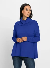 Rollkragenpullover Pullover Gr. 38, blau (royalblau) Damen Pullover