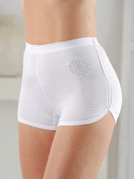 Hipster WSCHEPUR, Damen, Gr. 48/50, wei, 95% Baumwolle, 5% Elasthan, Unterhosen