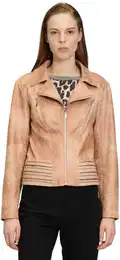 Jackenblazer Bikerjacke mit Reiverschluss , Damen, Gr. 38, braun (thrush), Obermaterial: 92% Polyester, 8% Elasthan., modisch, sehr schmal normal, Langarm, Blazer, Form