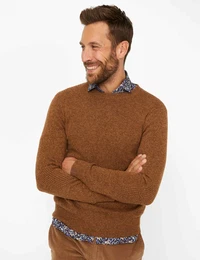 Rundhalspullover Style RICK Gr. L (52), braun Herren Pullover