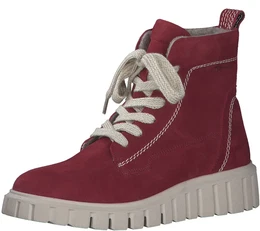 Schnrboots Gr. 38, rot Damen Schuhe Keilabsatz, Schnrstiefelette mit zustzlichem Innenreiverschluss