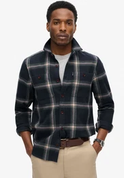 Langarmhemd VINTAGE CHECK OVERSHIRT Gr. XXL, N-Gr, blau (boseman check navy) Herren Hemden