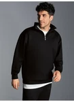 Trigema Sweatshirt Troyer schwarz