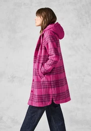 Langjacke , Damen, Gr. XXL (46), pink (lightning pink), Stoff, 100% Polyester, gemustert, casual, gerade hftbedeckend, ohne Ausschnitt, Langarm Bndchen, Jacken, mit Knopfleiste