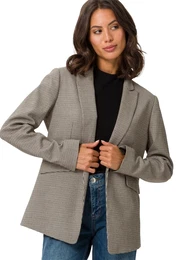 Jackenblazer Boyfriend-Blazer kariert Gr. 36, schwarz-wei (creamblack) Damen Blazer weiteres Detail
