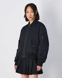 Bomberjacke Bomber Jacket , Damen, Gr. L, schwarz, Obermaterial: 100% Polyester, modisch, Jacken