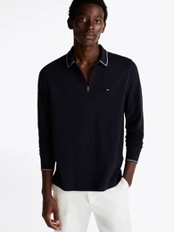 Langarm-Poloshirt LS ZIP RWB DETAIL REG POLO Gr. XXL, blau (desert sky) Herren Shirts