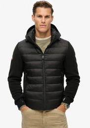 Steppjacke HOODED STORM FLEECE BOMBER , Herren, Gr. XL, schwarz, Web, Obermaterial: 100% Polyester, unifarben, modisch, slim fit, Langarm Bndchen, Jacken