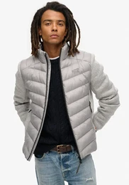 Steppjacke STORM KNIT HYBRID PADDED JKT , Herren, Gr. L, grau (grau marl), Web, Obermaterial: 100% Polyester, meliert, modisch, slim fit, Langarm Bndchen, Jacken