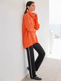 Strickpullover Pullover Gr. 34, orange Damen Pullover