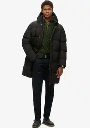 Steppjacke HOODED SPORTS PUFFER MID JKT Gr. XXL, schwarz (black) Herren Jacken