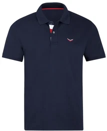 Poloshirt Poloshirt mit dreifarbiger Knopfleiste , Herren, Gr. XXXL, blau (navy), 100% Baumwolle, Basic, Halbarm, Shirts