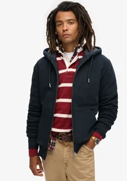 Kapuzensweatjacke Borg Lined Ziphood , Herren, Gr. XL, blau (eclipse navy), angeraute Sweatware, Obermaterial: 80% Baumwolle, 20% Polyester, unifarben, modisch, slim fit, Langarm, Sweatjacken