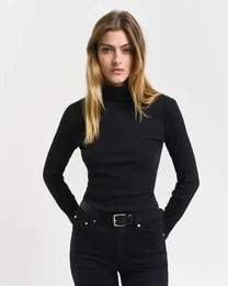 Rollkragenpullover SLIM RIB TURTLENECK Gr. S, schwarz (black) Damen Pullover