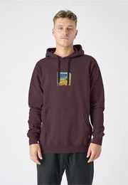 Kapuzensweatshirt Boxy Hooded Durst , Herren, Gr. S, lila, 100% Baumwolle, bedruckt, casual, normal, ohne Ausschnitt, Langarm, Sweatshirts, im lockeren Schnitt