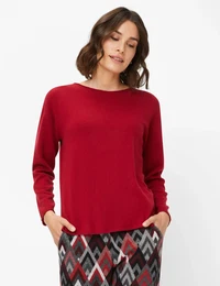 Strickpullover Style LIZ Gr. 48, rot Damen Pullover