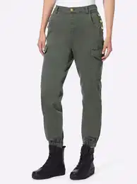 Bequeme Jeans Gr. 34, Normalgren, grn (khaki) Damen Jeans