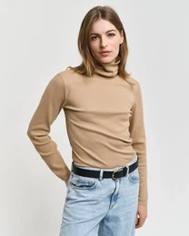 Rollkragenpullover SLIM RIB TURTLENECK Gr. XXL, beige (caramel beige) Damen Pullover